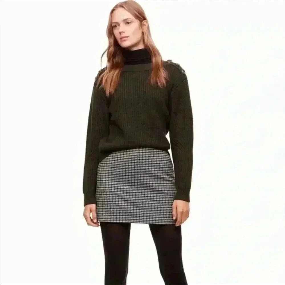 Artiza Wilfred Essonne Plaid Mini Skirt Wool Cashmere Blend Sz 4